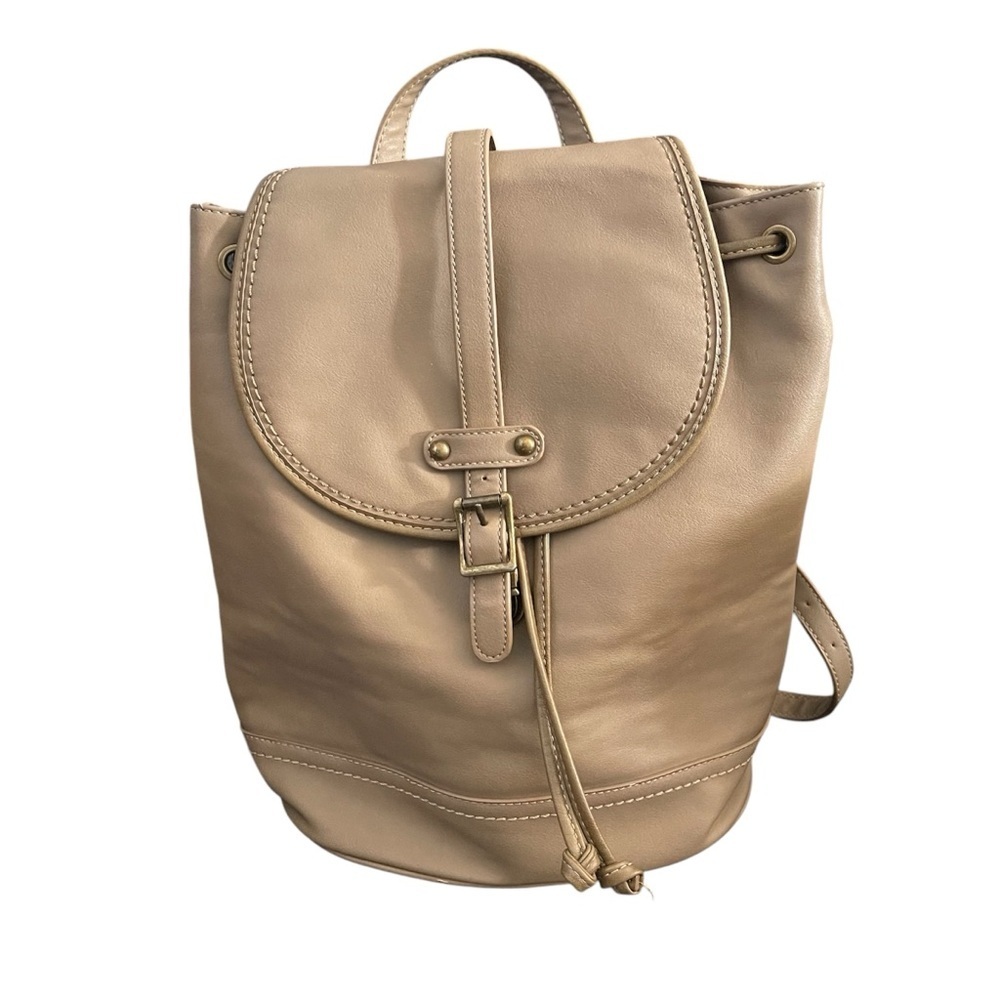 David Jones Brown Faux Leather Backpack